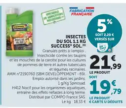 Super U Insectes du sol 1.1 kg success sol offre