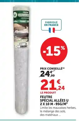 Super U U feutre spécial allées offre