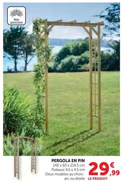 Super U Pergola en pin arc offre