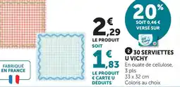 Super U U 30 serviettes vichy offre