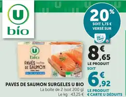 U Express U bio pavés de saumon surgelés offre