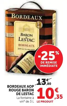 U Express Baron de lestac bordeaux aop rouge offre