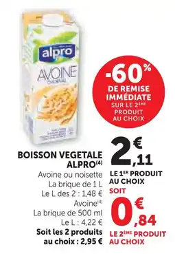 U Express Alpro boisson végétale avoine offre