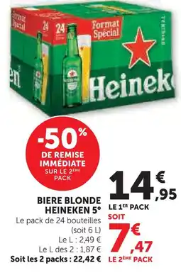 U Express Heineken bière blonde 5° offre