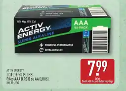 ALDI ACTIV ENERGY Lot de 50 piles offre