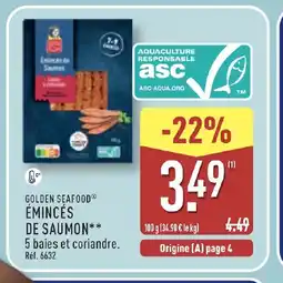 ALDI GOLDEN SEAFOOD Émincés de saumon offre
