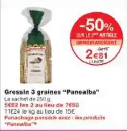 Monoprix Gressin 3 graines offre