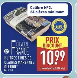 ALDI Huîtres fines de claires marennes oléron offre