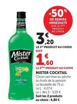 Hyper U Mister cocktail - citron vert kiwi offre