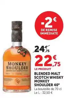 Hyper U Monkey shoulder - blended malt scotch whisky 40° offre
