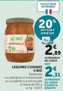 Hyper U U - legumes cuisines bio offre