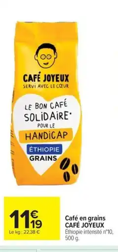 Carrefour Market CAFÉ JOYEUX Café en grains offre
