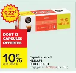 Carrefour Market NESCAFE DOLCE GUSTO Capsules de café offre