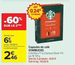 Carrefour Market STARBUCKS Capsules de café offre
