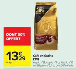 Carrefour Market L'OR Café en Grains offre