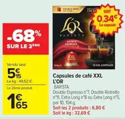 Carrefour Market L'OR Capsules de café XXL offre