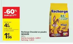 Carrefour Market NESQUIK Recharge Chocolat en poudre offre