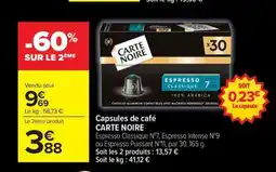 Carrefour Market CARTE NOIRE Capsules de café offre