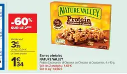 Carrefour Market NATURE VALLEY Barres céréales offre