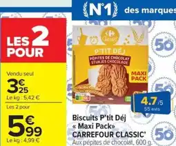 Carrefour Market CARREFOUR BIO Biscuits P'tit Déj Maxi Pack offre