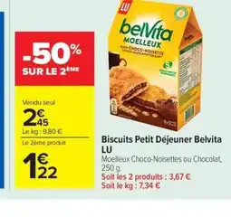 Carrefour Market LU Biscuits Petit Déjeuner Belvita offre