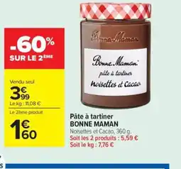 Carrefour Market BONNE MAMAN Pâte à tartiner offre