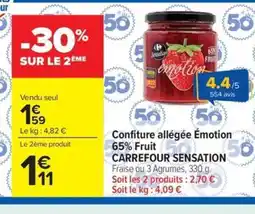 Carrefour Market CARREFOUR SENSATION Confiture allégée Émotion 65% Fruit offre