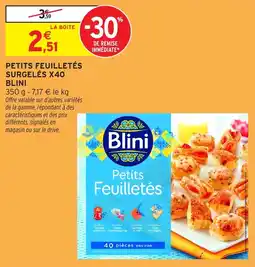 Intermarché Hyper Petits feuilletés surgelés x40 blini offre