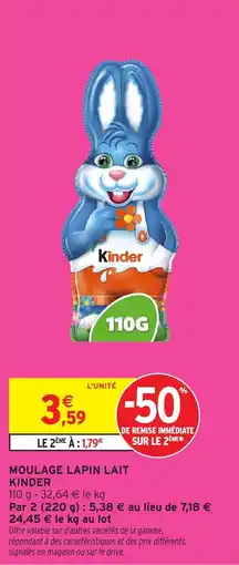 Intermarché Hyper Moulage lapin lait kinder offre