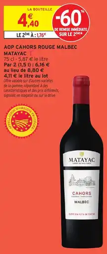 Intermarché Hyper Aop cahors rouge malbec matayac offre