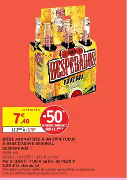 Intermarché Hyper Bière aromatisée à un spiritueux à base d'agave original desperados offre