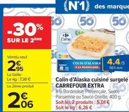 Carrefour Market CARREFOUR EXTRA Colin d'Alaska cuisiné surgelé offre