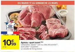 Carrefour Market Agneau quart avant offre
