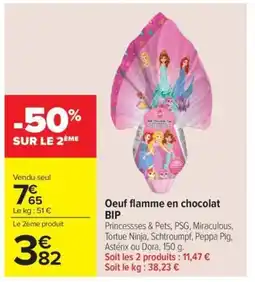 Carrefour Market BIP Oeuf flamme en chocolat offre