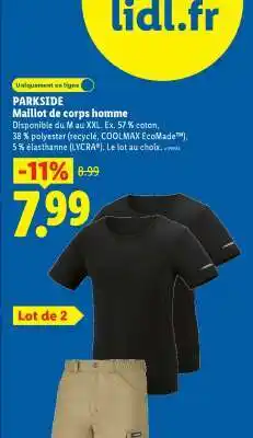 Lidl PARKSIDE Maillot de corps homme offre