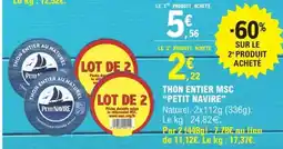 E.Leclerc Thon Entier Msc Petit Navire offre