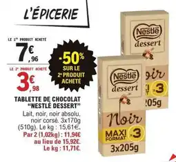 E.Leclerc Tablette de Chocolat 'Nestlé Dessert' offre