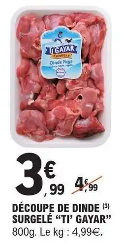 E.Leclerc DÉCOUPE DE DINDE SURGELÉ “TI’ GAYAR” offre