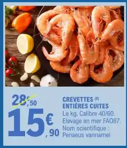 E.Leclerc Crevettes Entières Cuites offre