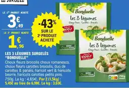 E.Leclerc Les 3 Légumes Surgelés 'Bonduelle' offre