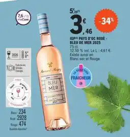 E.Leclerc IGP Pays d'Oc Rosé - Bleu de Mer 2025 offre