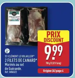 ALDI 2 Filets de Canard offre