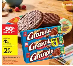 Carrefour Market LU Biscuit Granola Lot de 3 offre