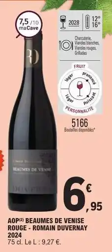 E.Leclerc AOP Beaumes de Venise Rouge - Romain Duvernay 2024 offre