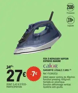 E.Leclerc Fer à repasser vapeur Express Marine offre