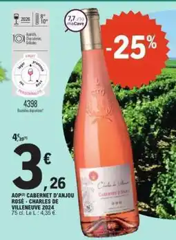E.Leclerc AOP Cabernet d'Anjou Rosé - Charles de Villeneuve 2024 offre