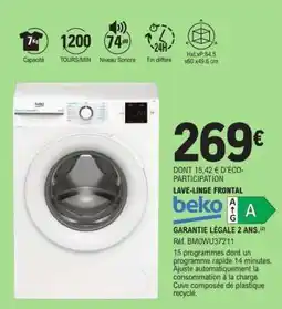 E.Leclerc Lave Linge Frontal Beko offre