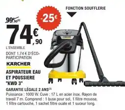 E.Leclerc ASPIRATEUR EAU ET POUSSIERE KWD 3 offre