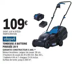 E.Leclerc Tondeuse à batterie poussée 20 V offre