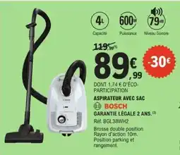 E.Leclerc Aspirateur avec sac BOSCH offre